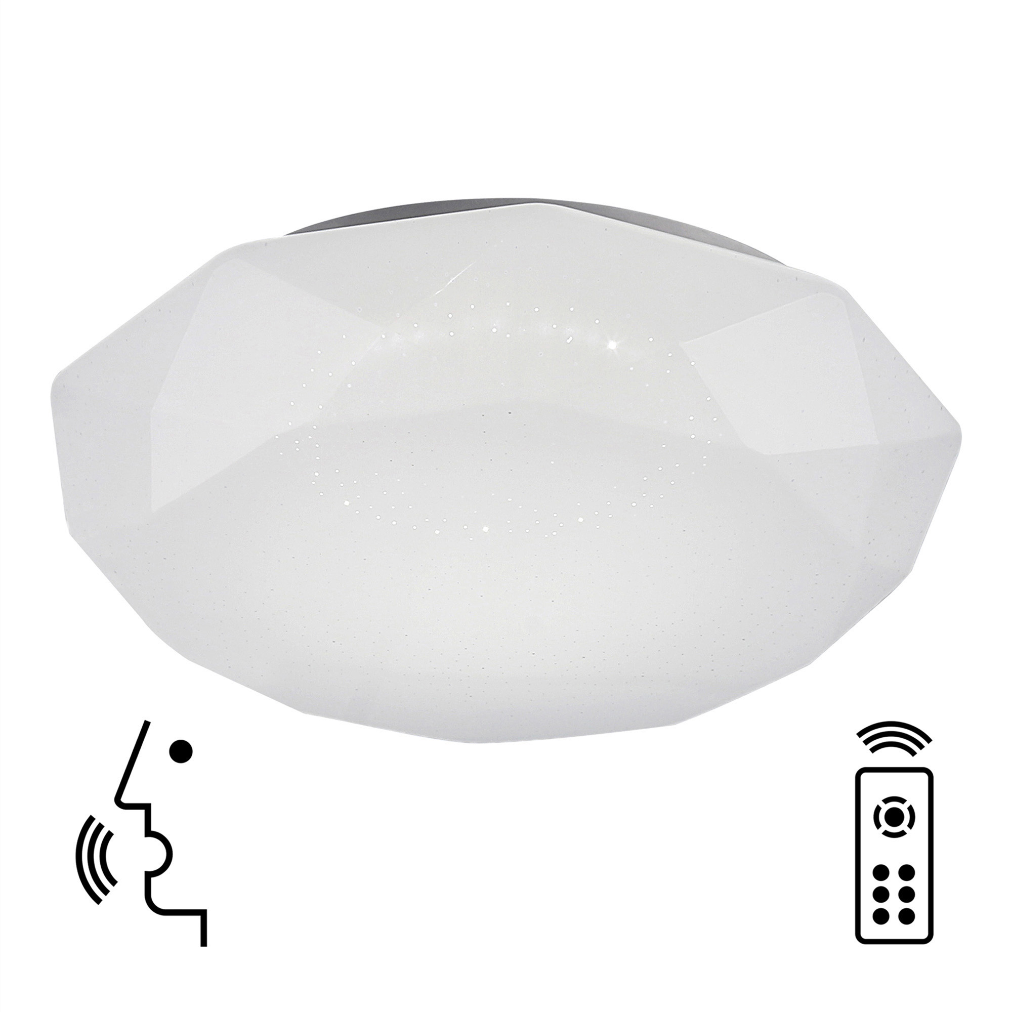 M5973  Diamante Smart Flush Ceiling 51.5cm Round 80W LED Dimmable